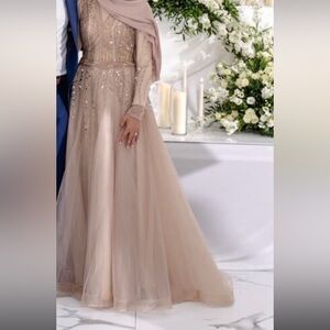 Elegant Beige Evening Gown